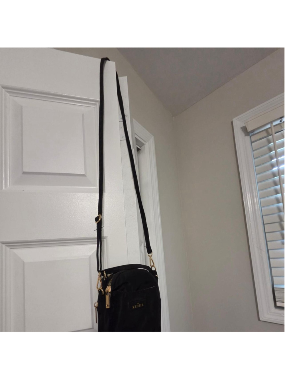 Kedzie black crossbody bag with gold hardware #crossbody #hardware